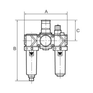 Wartungseinheit 3-tlg. »variobloc«, mit PC-Behälter, BG 1, G 1/4