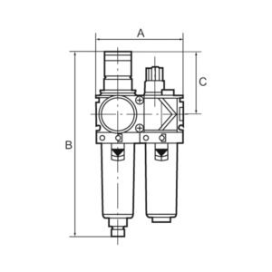 Wartungseinheit 2-tlg. »variobloc«, mit PC-Behälter, BG 1, G 1/4