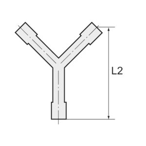 Y-Schlauchverbindungsstutzen, für Schlauch LW 3, Winkel 90°, POM